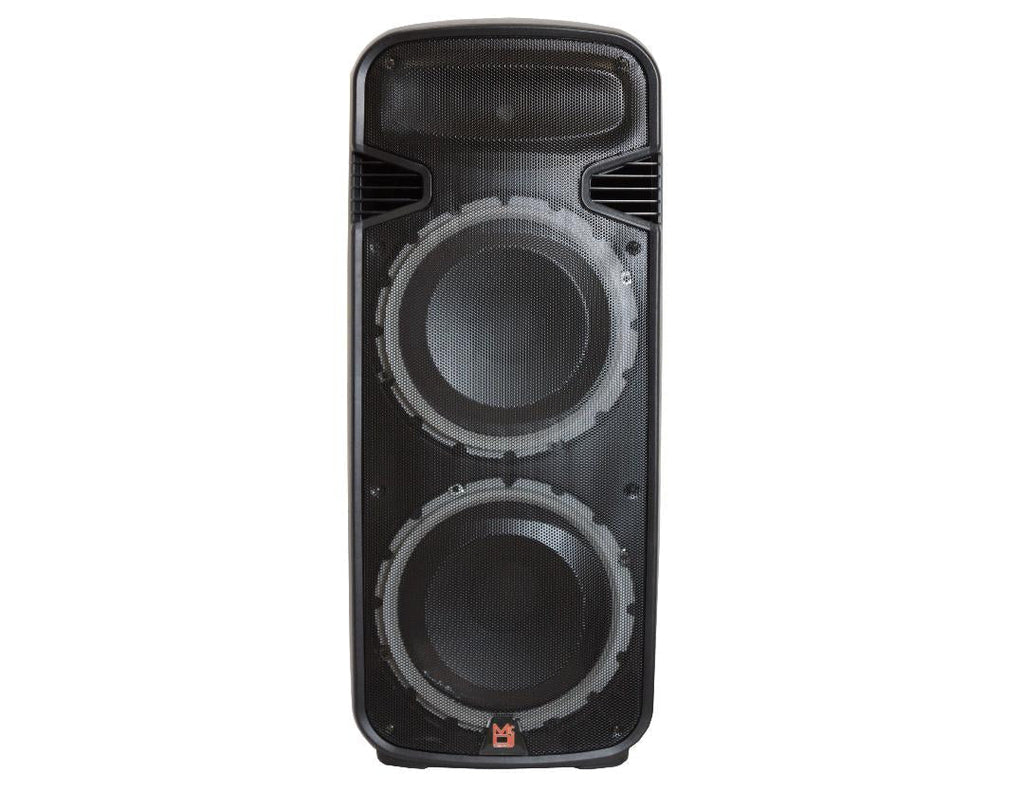 2 MR DJ PBX6300BAT 4500 Watts Dual 12" Rechargeable PA DJ Party Speaker Bluetooth, Light, Echo, MIC