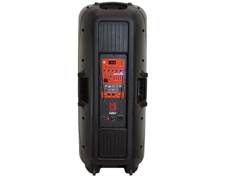 MR DJ PBX6300BAT DUAL 15" 4500W MAX POWER 2-WAY PA/DJ BLUETOOTH BATTERY SPEAKER