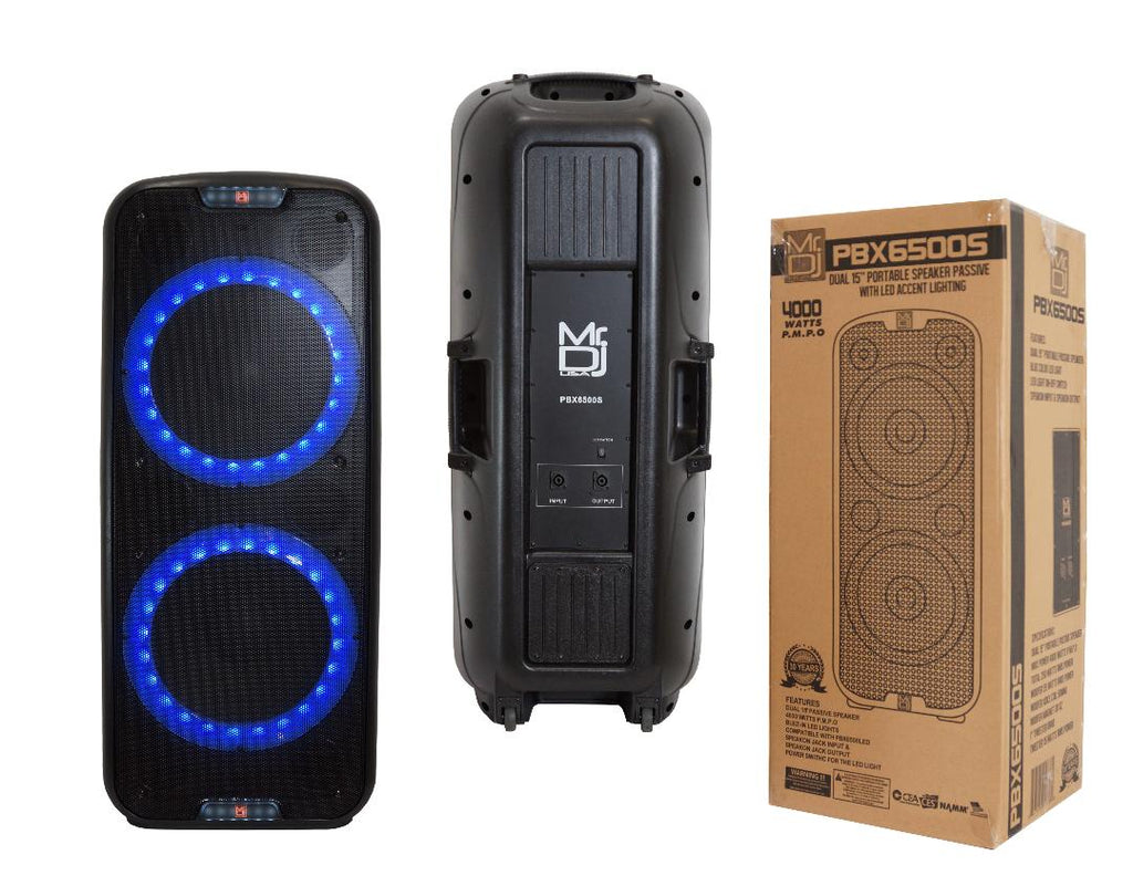 2 MR DJ PBX6500S Professional Dual 15” 3-Way Full-Range Non-Power/Passive DJ PA Multipurpose Live Sound Loudspeaker