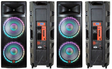 Charger l&#39;image dans la galerie, 2 MR DJ PRO215LED Bluetooth Speaker Pro Dual 2x15&quot; 5500W Speaker PA DJ Bluetooth