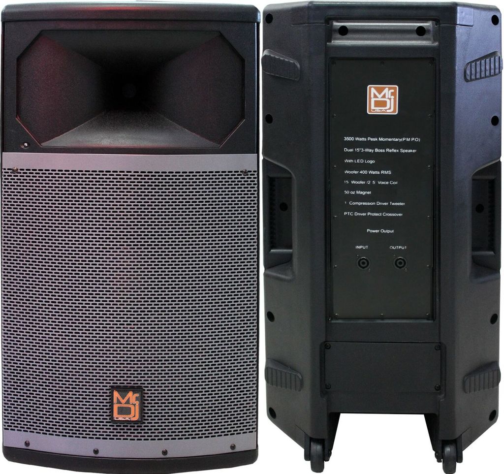 2 MR DJ PRO115S 4000 Watt 15" Woofer Passive Live PA DJ Speaker Monitor