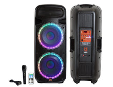 Charger l&#39;image dans la galerie, Pair of Dual 15&quot; Portable Rechargeable 4000W Max Powered Active PA DJ Speaker with Built-In Bluetooth &amp; LED Light