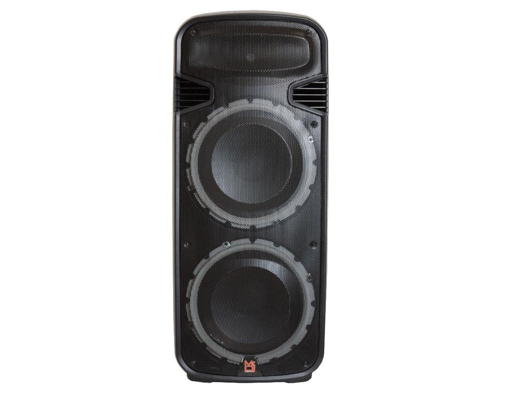 Pair of Dual 15" Portable Rechargeable 4000W Max Powered Active PA DJ Speaker with Built-In Bluetooth & LED Light