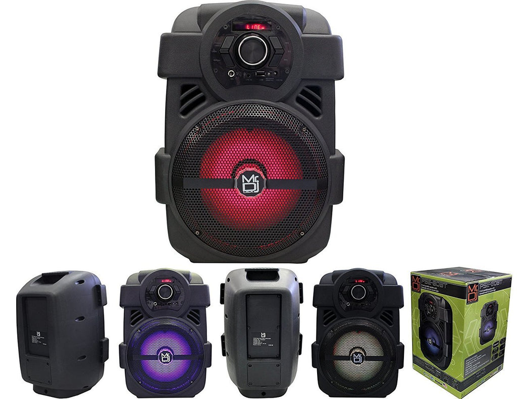 2 MR DJ PSE-80BT 8” 1200W Portable  Rechargeable Bluetooth Active Speaker