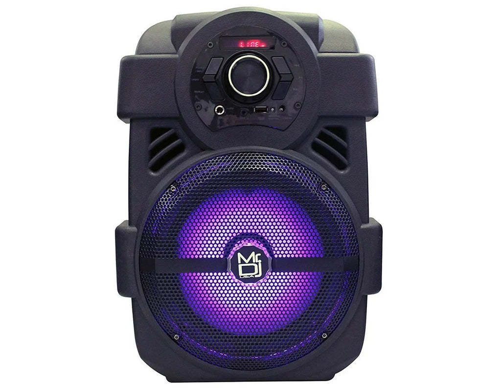 2 MR DJ PSE80BT 8" Portable Bluetooth Active Speaker Rechargeable Battery Party Speaker 1200 Watts