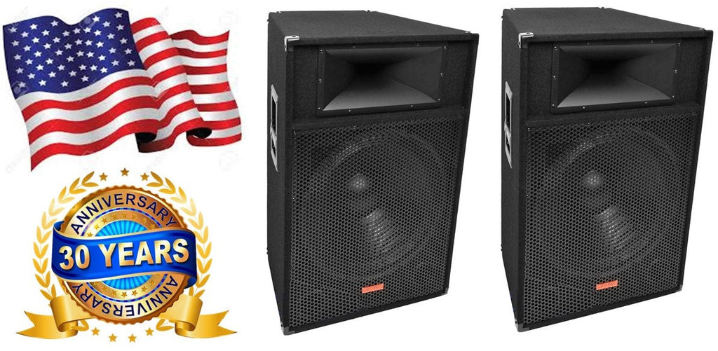 2 Mr Dj Patron PSS-1700 Pro Audio Single 15" Passive 2-Way DJ/PA Loudspeaker