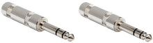 Charger l'image dans la galerie, MR DJ QMHS2 Stereo 1/4" 6.35mm Male Audio Plug Connectors 2 Pack
