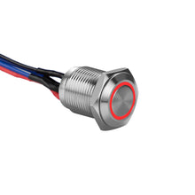 Charger l'image dans la galerie, Install Bay MS12R-2 Silver 12MM Round Illuminated Momentary Switches Red Qty 2