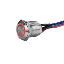 Charger l'image dans la galerie, Install Bay MS12R-2 Silver 12MM Round Illuminated Momentary Switches Red Qty 2