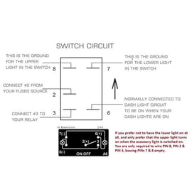 Race Sport Lighting MSTLS01B Marine Sport LED Rocker Switch w/ Blue LED Radiance (Running Lights)