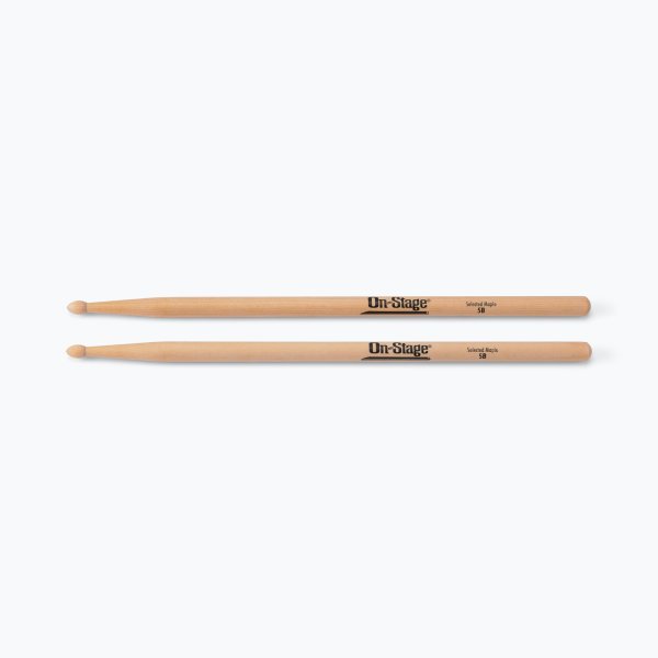 On-Stage MW5B Maple Drum Sticks (5B, Wood Tip, 12pr)