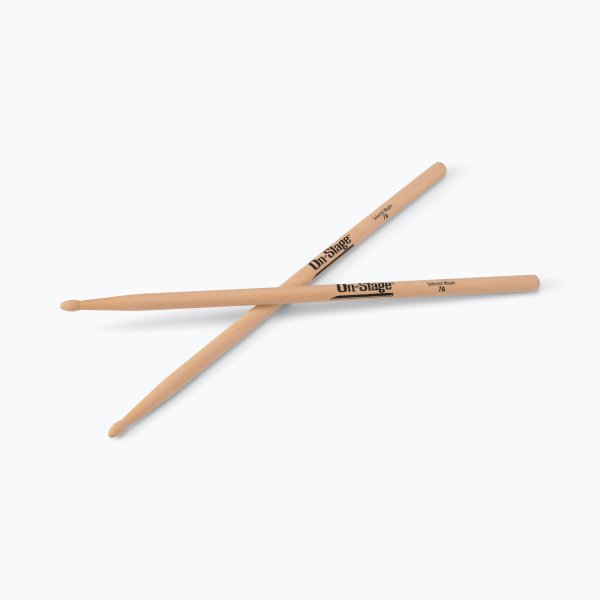 On-Stage MW7A Maple Drum Sticks (7A, Wood Tip, 12pr)