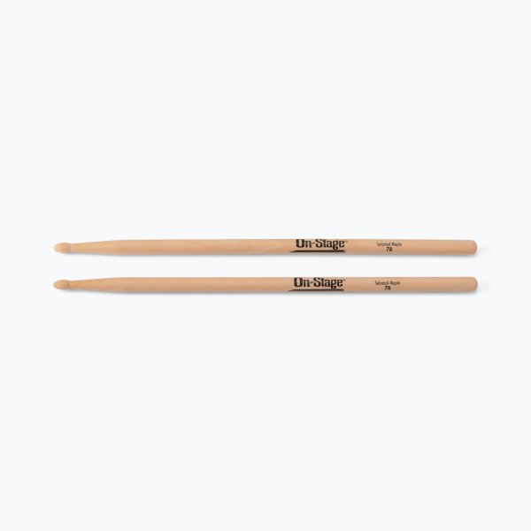 On-Stage MW7A Maple Drum Sticks (7A, Wood Tip, 12pr)