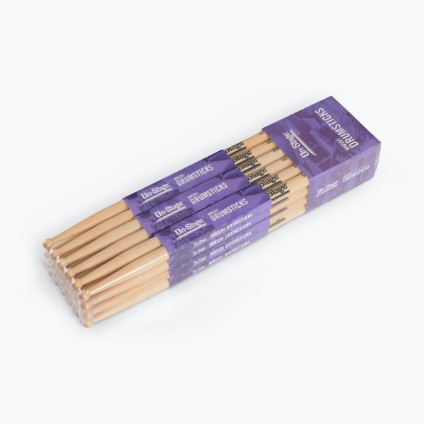 On-Stage MWSD1 Maple Drum Sticks (SD1, Round Tip, 12 pr)