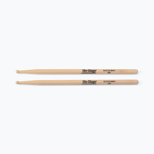 On-Stage MWSD1 Maple Drum Sticks (SD1, Round Tip, 12 pr)