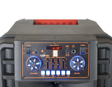 Load image into Gallery viewer, MR DJ NEWYORK 2.0 Dual 12” Rechargeable Bluetooth Party Speaker, 4000W Portable PA System with Flame LED Lights, 2 Wireless Microphones, TWS Stereo, USB, FM Radio