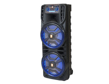 Load image into Gallery viewer, MR DJ NEWYORK 2.0 Dual 12” Rechargeable Bluetooth Party Speaker, 4000W Portable PA System with Flame LED Lights, 2 Wireless Microphones, TWS Stereo, USB, FM Radio