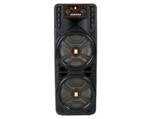 Load image into Gallery viewer, MR DJ NEWYORK 2.0 Dual 12” Rechargeable Bluetooth Party Speaker, 4000W Portable PA System with Flame LED Lights, 2 Wireless Microphones, TWS Stereo, USB, FM Radio