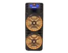 Load image into Gallery viewer, MR DJ NEWYORK 2.0 Dual 12” Rechargeable Bluetooth Party Speaker, 4000W Portable PA System with Flame LED Lights, 2 Wireless Microphones, TWS Stereo, USB, FM Radio