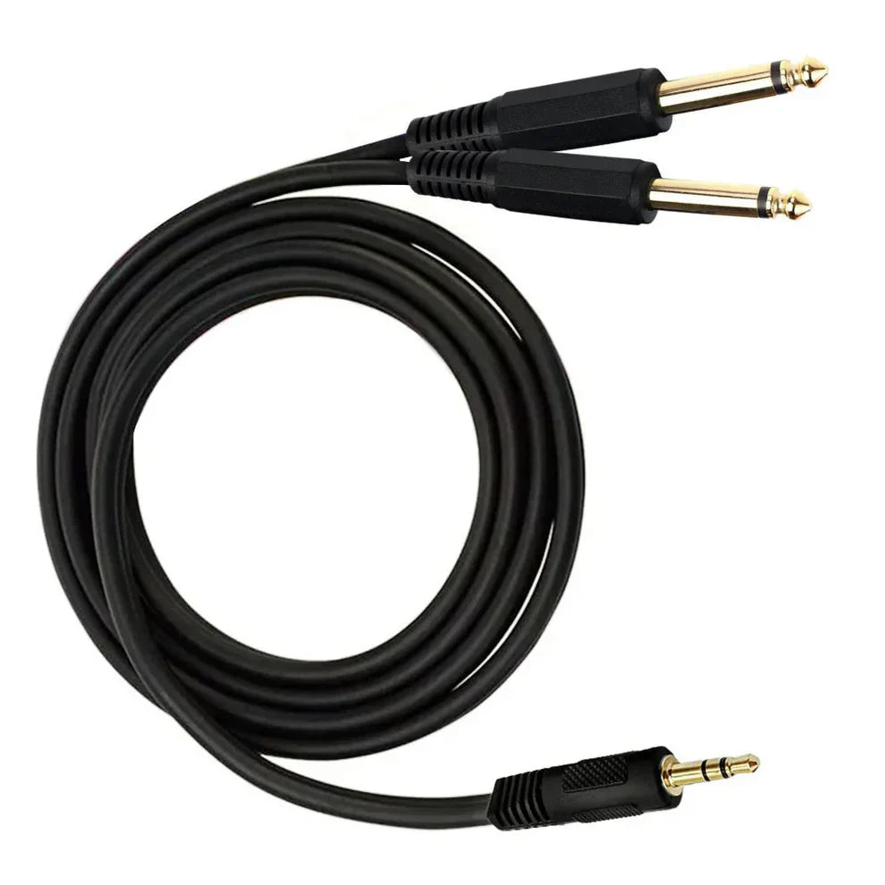 MR DJ CEQY6P 6 Feet 1/8" 3.5mm Mini TRS Stereo to Dual 1/4" 6.35mm TS Mono