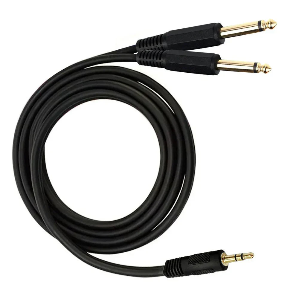 MR DJ CEQY6P 6Ft 3.5mm Mini TRS Stereo to Dual 1/4" TS Mono