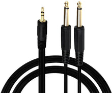 Charger l'image dans la galerie, MR DJ CEQY6P 6Ft 3.5mm Mini TRS Stereo to Dual 1/4" TS Mono