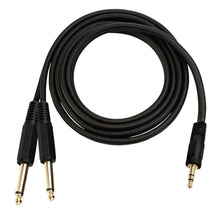 Charger l'image dans la galerie, MR DJ CEQY6P 6 Feet 1/8" 3.5mm Mini TRS Stereo to Dual 1/4" 6.35mm TS Mono