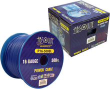 Load image into Gallery viewer, Absolute USA P16-500BL 16 Gauge 500-Feet Blue Spool Primary Power Wire Cable