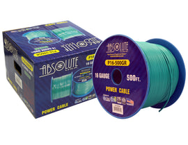 Absolute USA P16-500GR 16 Gauge 500FT Primary Power & Remote Wire – Green