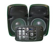 Charger l&#39;image dans la galerie, Portable all in One PA/DJ 2X 10&quot; 3000W Active Speaker Detachable Mixer Stands