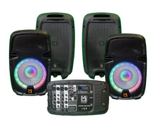 Load image into Gallery viewer, MR DJ PBX210COMBO Speaker Portable all in One PA/DJ KTV System 2X 10&quot; 3000W Bluetooth Active Speaker Mixer &amp; Stands