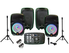 Load image into Gallery viewer, MR DJ PBX210COMBO Portable all in One PA/DJ System 2X 10&quot; 3000W Bluetooth Active Speaker with Detachable Mixer &amp; Stands