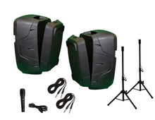 Charger l&#39;image dans la galerie, Portable all in One PA/DJ 2X 10&quot; 3000W Active Speaker Detachable Mixer Stands