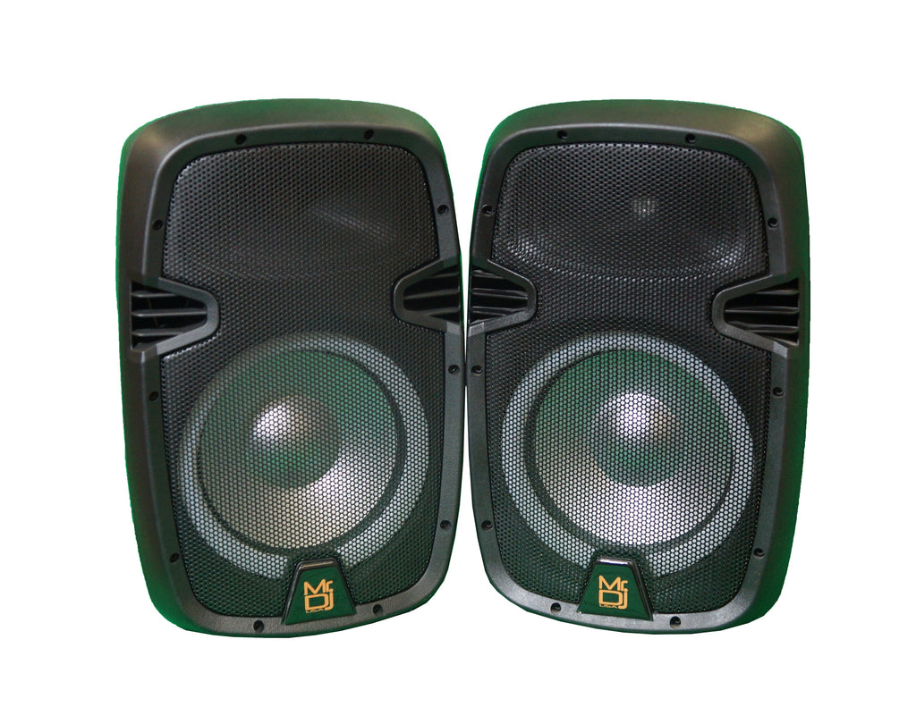 MR DJ 2X10" PA DJ 2-Way Active Power Speaker Mixer EQ USB Karaoke