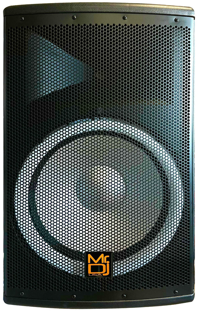 MR DJ PBX4500S 15" 2-Way PA DJ 4500W Passive LED Speaker + Speaker Stand & Cable