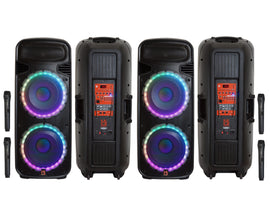 2 MR DJ PBX6300BAT Dual 15-Inch 4500-Watt Max Power 3 Way PA DJ Party Speaker