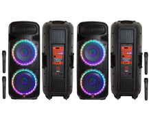 Load image into Gallery viewer, Pair of MR DJ 4500 Watts Dual 12&quot; Rechargeable PA DJ Speaker Bluetooth Light Echo MIC