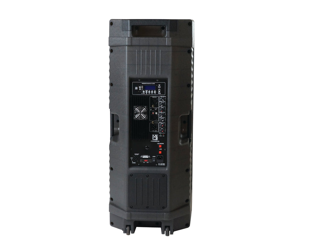 MR DJ PBX6500LED PRO PA DJ Dual 15" 3-Way Full-Range Powered/Active Live Sound Bluetooth Loud Speaker