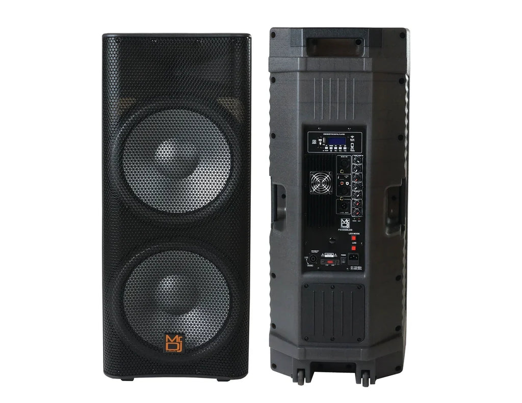 Mr. Dj USA DJ215BT Dual 15" 3WAY 5000W Max Power PA DJ Bluetooth Speaker