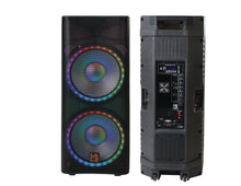 Load image into Gallery viewer, MR DJ PBX6500LED PRO PA DJ Dual 15" 3-Way Full-Range Powered/Active Live Sound Bluetooth Loud Speaker