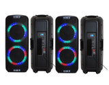 2 MR DJ PBX6500LED Professional Dual 15” 3-Way Full-Range Powered/Active DJ PA Multipurpose Live Sound Bluetooth Loudspeaker