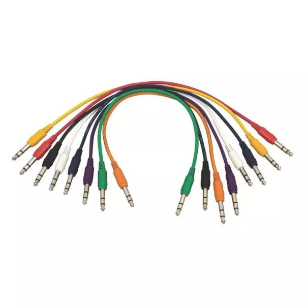 On-Stage PC18-17TRS-S Straight Patch Cables (TRS-TRS, 8-pack)