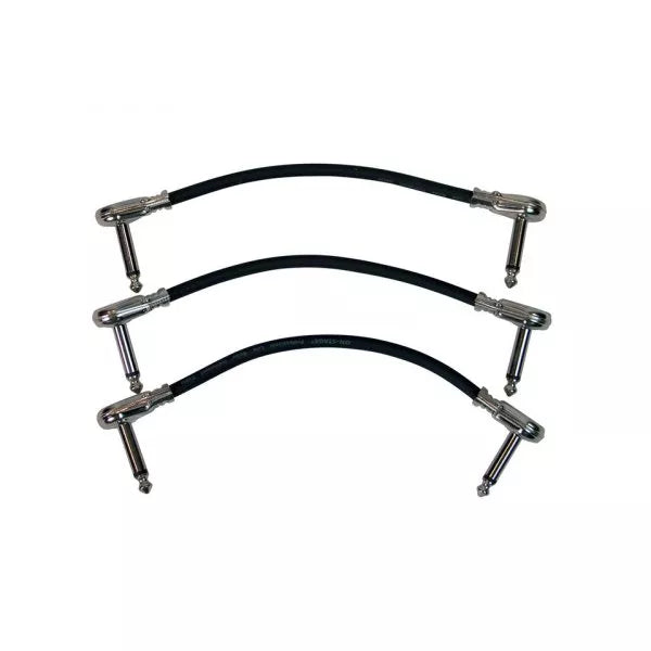 On-Stage PC506B-3PK 6" Patch Cable w/ Pancake Connectors (Black) - 3 Pack