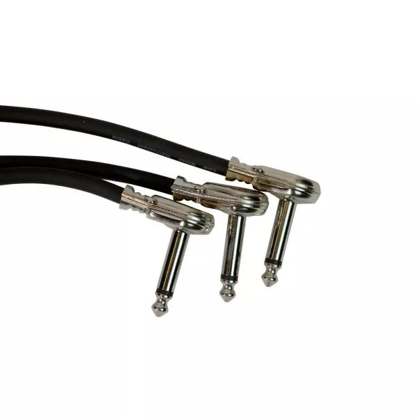 On-Stage PC506B-3PK 6" Patch Cable w/ Pancake Connectors (Black) - 3 Pack