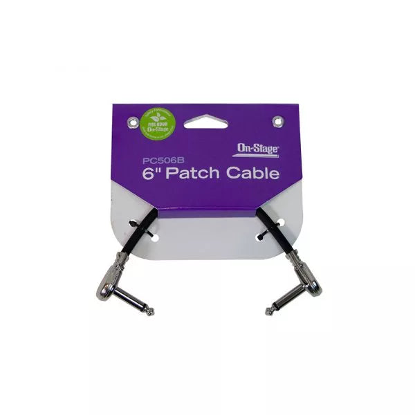 On-Stage PC506B 6" Patch Cable w/ Pancake Connectors (Black)
