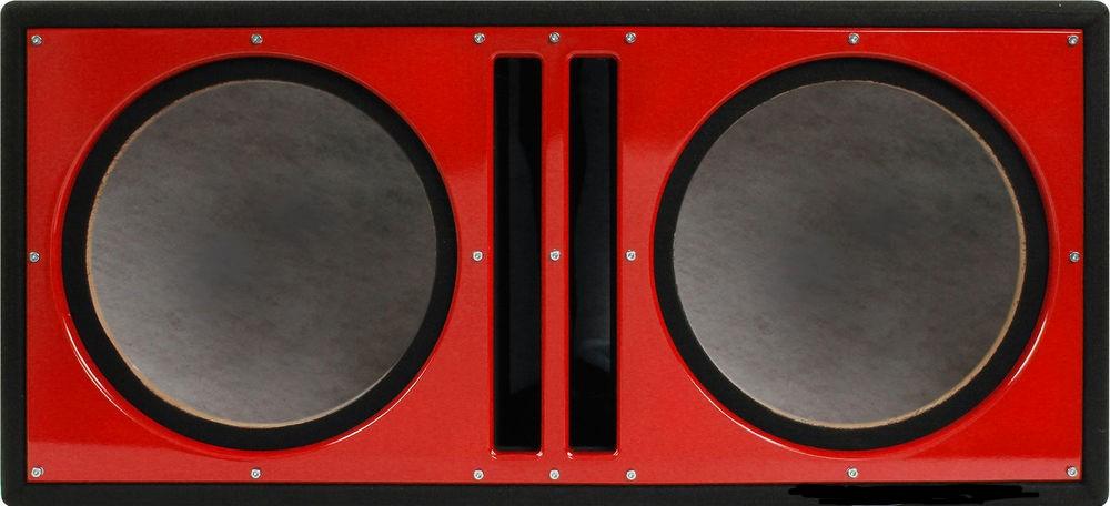 Absolute Pdeb10rd (Red/black) Dual 10", 3/4" MDF Twin Port Subwoofer Enclosure