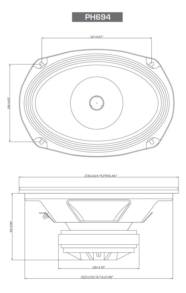 Cerwin Vega PH694 PRO Series 6"x9" 2-Way Full-Range Coax Horn Speakers