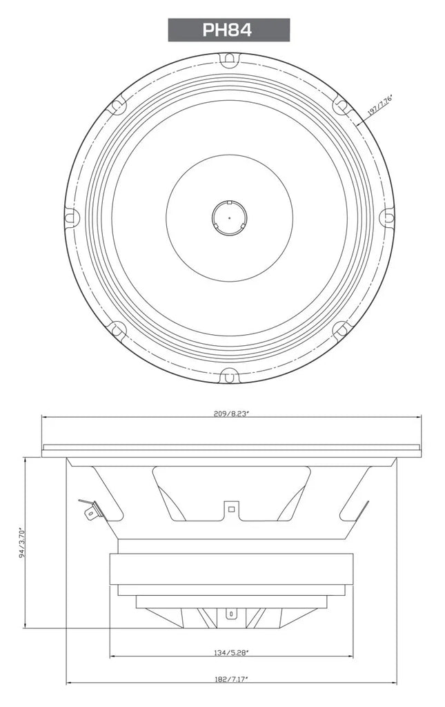 Cerwin Vega PH84 PRO Series 8" 2-Way Full-Range Coax Horn Speakers