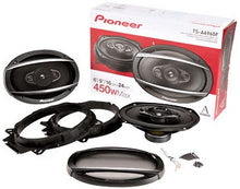 Charger l&#39;image dans la galerie, 2 Pioneer TS-A6960F 4-Way 450 Watt 6&quot; x 9&quot; Coaxial Car Speakers 6x9 with 16 Gauge 50ft Speaker Wire