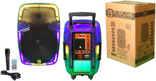 Load image into Gallery viewer, MR DJ PL15FLAME 15&quot; Portable Translucent Bluetooth Speaker + Speaker Stand